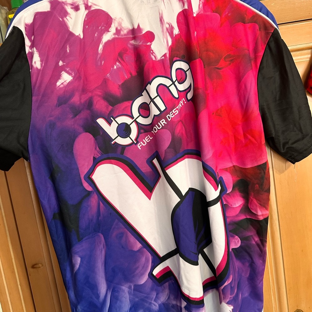 BANG ENERGY Black collar Polo Shirt with Bold Design - Picture 3 of 3